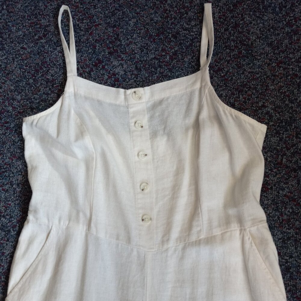 Old Navy Women's Button-Front Square Neck Linen-Blend Cami Jumpsuit